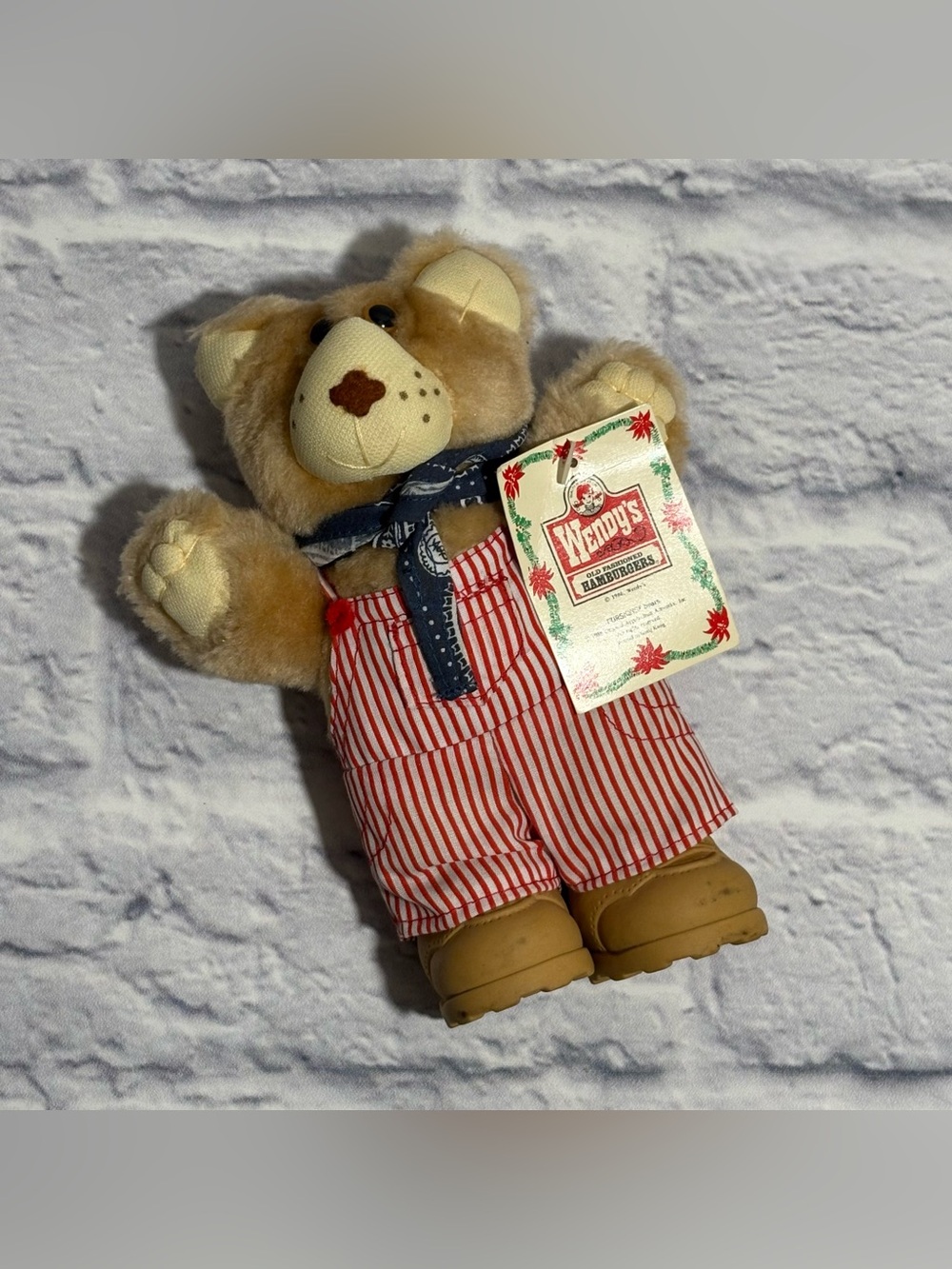 NWT Vintage 1986 Furskins Bears Wendy’s Restaurant collectible teddy bear